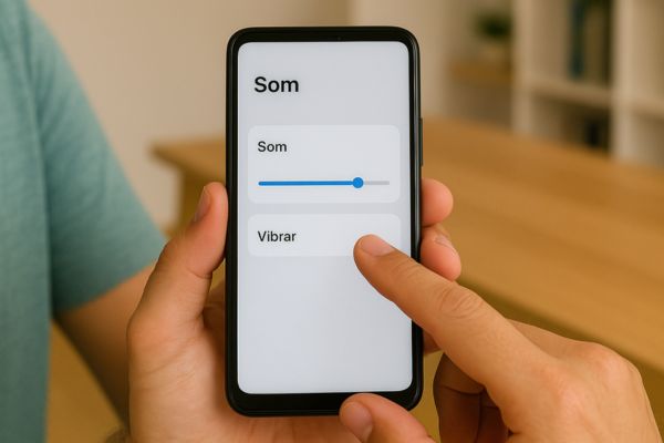 Configurando o volume do celular nas opções de som
