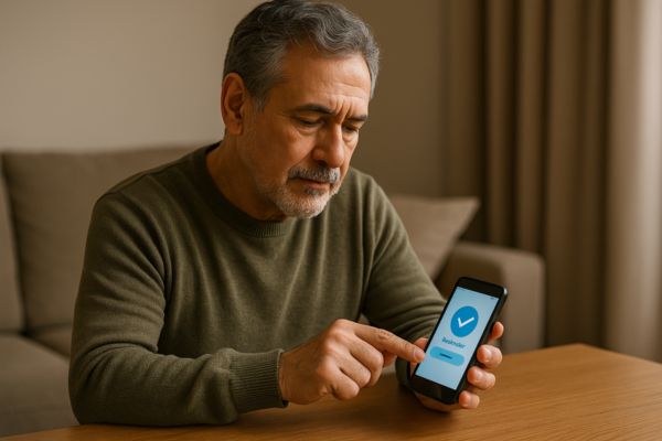 Tela de celular mostrando aplicativo de lembrete de remédios