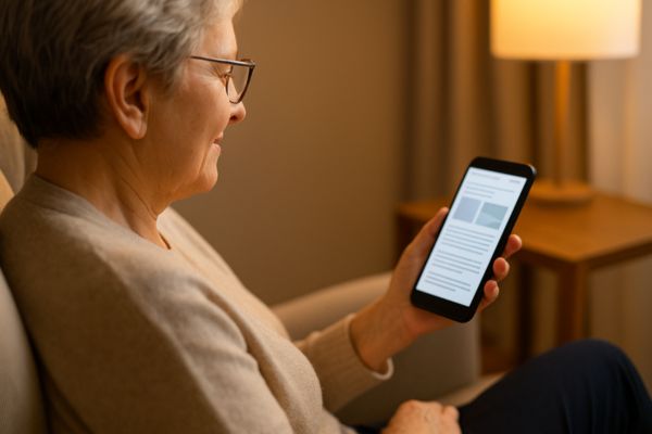 ler notícias e revistas com conforto